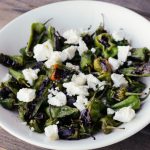 Padron Peppers with Feta - A perfect appetizer and great tapas. | circleofeaters.com